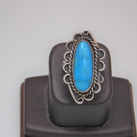 Turquoise 925 Silver Ring Size: 6.50 - Picture 1 of 4